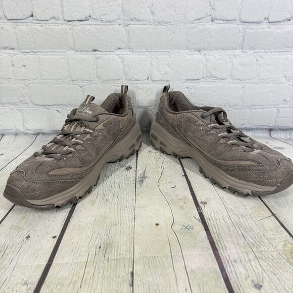 Skechers D-Lites Trail Sneaker Women Size 10 Brown Air Cooled Memory Foam Hike - Picture 5 of 9